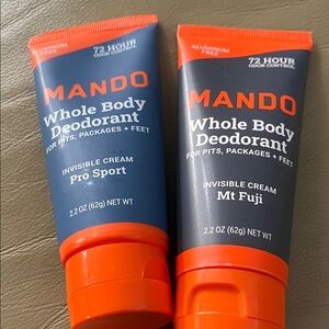 New! Mando Invis. Whole Body Cream Deodorant - Pro Sport and Mt Fuji set of 2